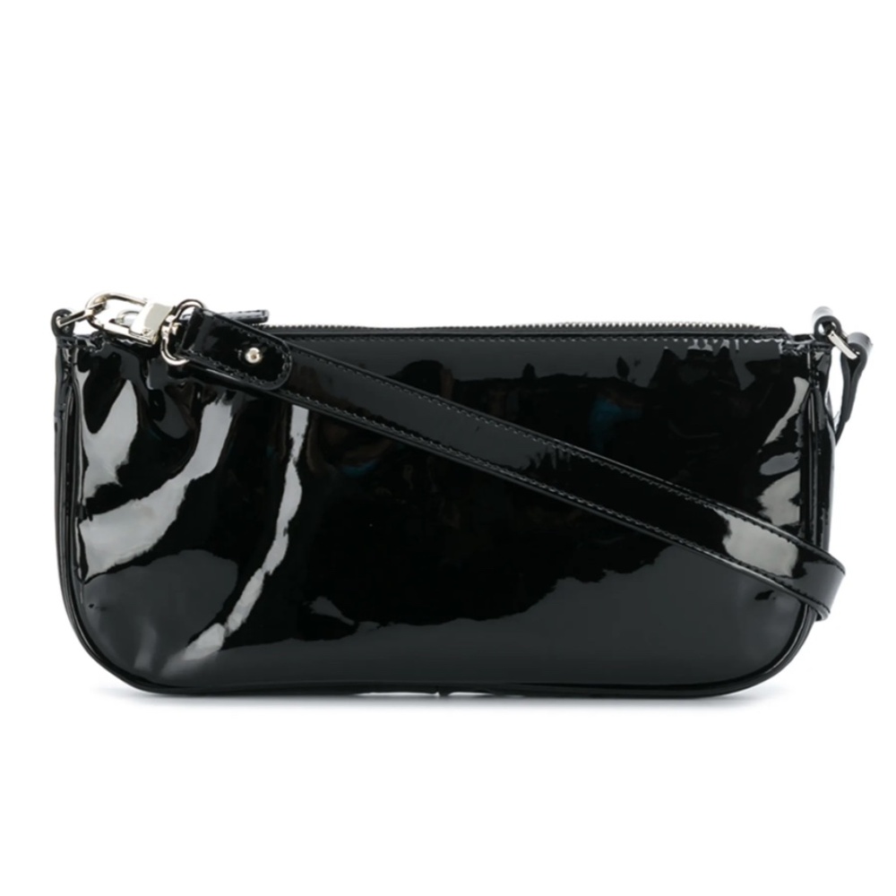 By Far Black Rachel Patent Leather Shoulder Bag